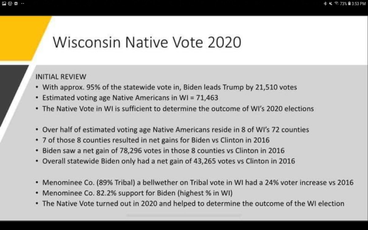 akhillz's tweet image. @CNN Native American organizers flipped Wisconsin and Arizona blue. Please include this info in your commentary and stop identifying Native voters as "something else." 

#nativevotes #NativeLeadership #nativevotesmatter #WisconsinForBiden #Arizona2020