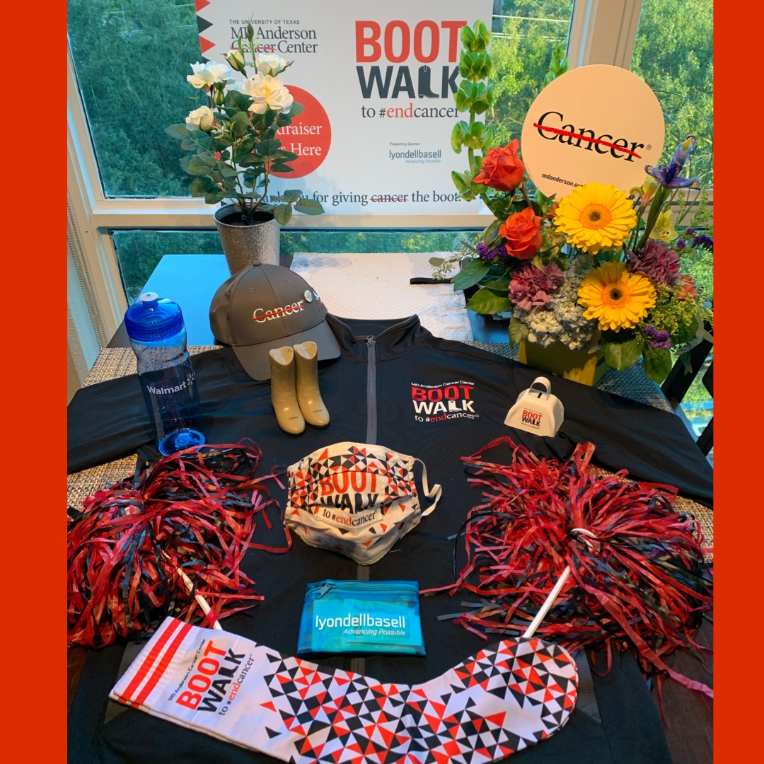 RealGeoLindsey's tweet photo. Ready for @MDAndersonNews #BootWalk - down to my socks! Make sure you tune in tomorrow at 9 a.m. CST for the official 2020 virtual MD Anderson Boot Walk to End Cancer opening ceremony, which I have the honor to be hosting and together we will give Cancer the boot! #EndCancer https://t.co/6EtIC23yMe