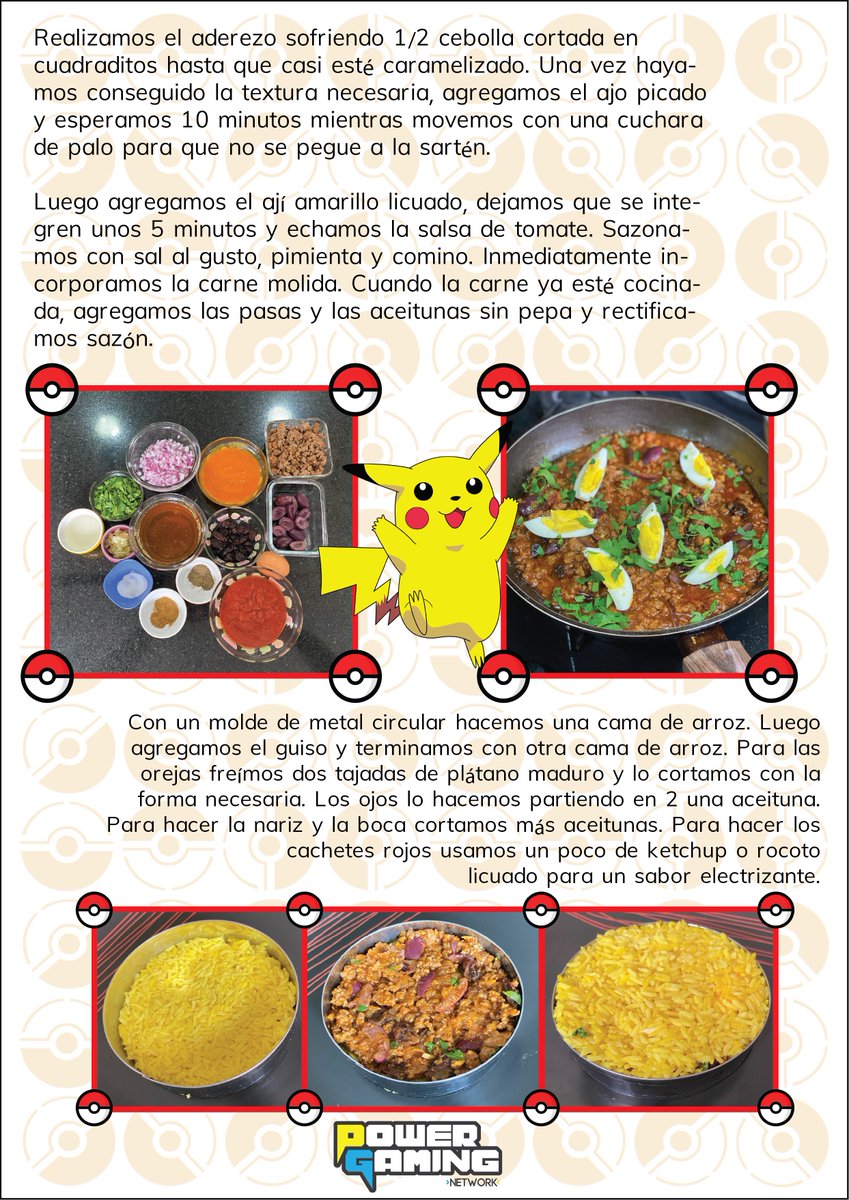 PowerGaming_Net's tweet photo. Hoy los expertos chefs de #CocinaPG te traen la receta secreta del delicioso "Arroz Tapadito de Pikachu". ¡Delicioso!

#Pikachu #Pokemon #Nintendo #NintendoSwitch #Cocina #Comida #Videojuegos #PowerGamingNetwork #PGN https://t.co/47Bpzfombr
