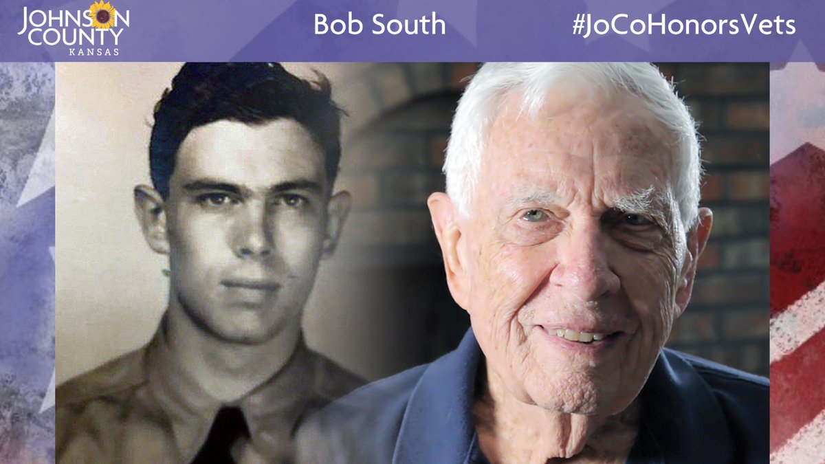 Meet Bob South who resides in  @CityofOlatheKS. He is a World War II veteran who served in the  @USNavy. Visit his profile to learn about a highlight of an experience or memory from WWII:  https://www.jocogov.org/dept/county-managers-office/blog/bob-south-0  #JoCoHonorsVets 