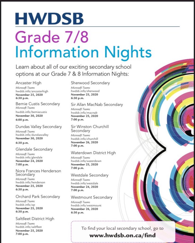 Dalewood_HWDSB's tweet photo. Grade 8 students take a look! Also continue to visit our Learning Resource - L. Coburn course in the HUB in the Contents section for all the Grade 8 transition news. https://t.co/ncIe6hvwgU https://t.co/G7RcMi5Dzc