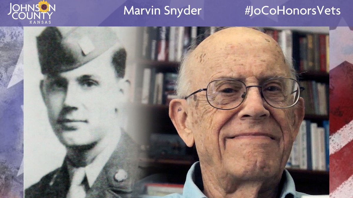 Meet Marvin Snyder who resides in Overland Park ( @opcares). He is a World War II veteran who served in the  @USArmy. He is a Bronze Star recipient. Visit his profile to learn about a highlight of an experience or memory from WWII:  https://www.jocogov.org/dept/county-managers-office/blog/marvin-snyder  #JoCoHonorsVets 