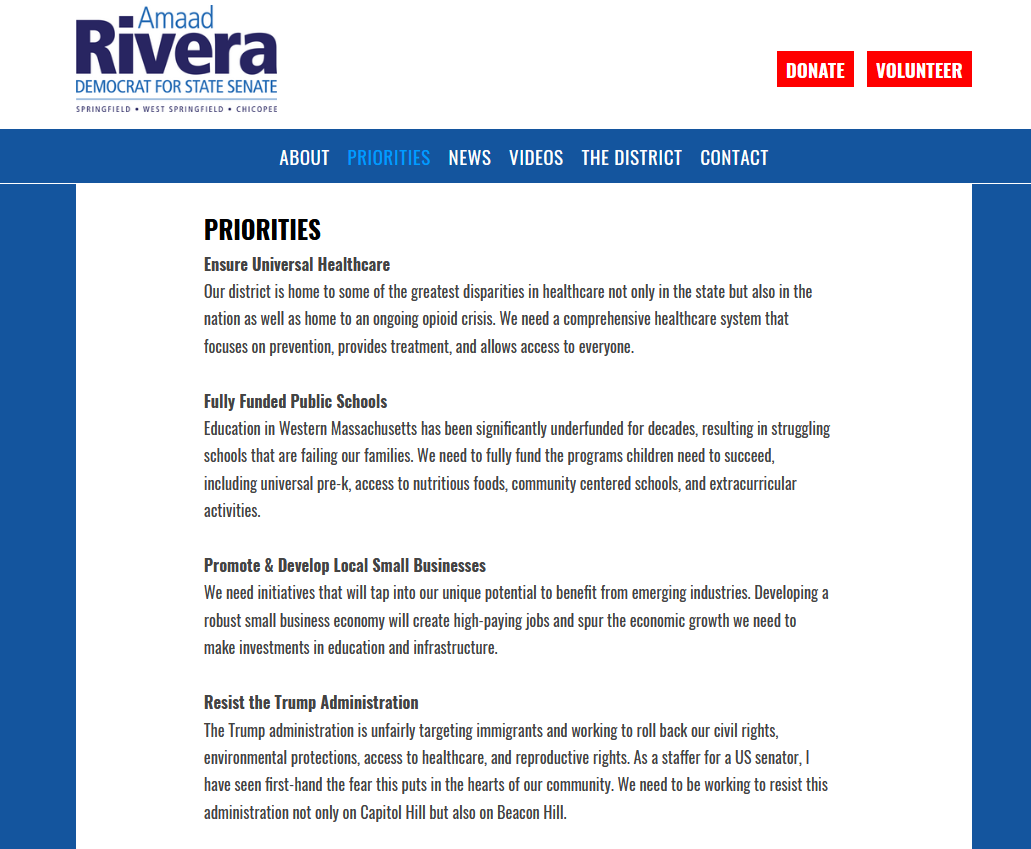 Amaad Rivera ran for Massachusetts State Senate in 2018, where one of his main platforms was to resist President Trump  #stopthesteal
