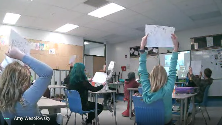 JoanMarieGalat's tweet photo. Loved seeing the artwork students created during my virtual author visit in the Yellowhead Public School Division. Lots more kids now know how to find the North Star thanks to tour sponsor: #Cenovus. @YABStweet #literacy #nonfiction #authorvisits #STEMpresentation https://t.co/tG48d9Vgrf