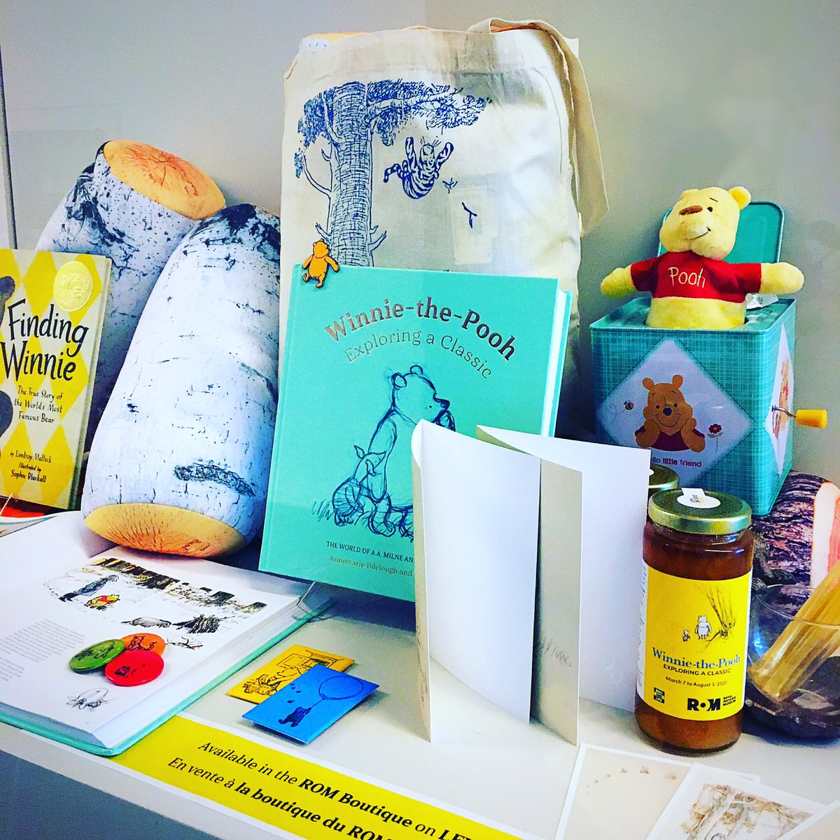 CherylNicholsTO's tweet photo. #ROMwinnie goodies available in ROM Boutique! I spy a jar of delicious Ontario honey courtesy of our friends @BeesAreLife 🍯 😋 https://t.co/kYoCYNJwH5