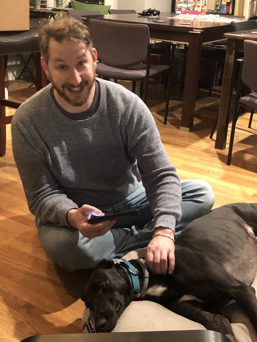BoardgameHound's tweet photo. I got a new family today &amp; they seem pretty nice. I hear they like #boardgames. I’m gonna have to figure out how those work but I think I like this idea. They’re definitely at eye level since I’m as tall as the tables. https://t.co/l6i1uk4fYR