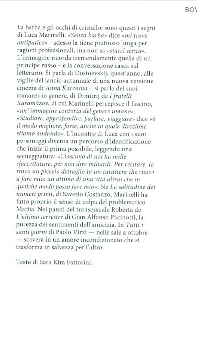 Pochiperpe's tweet photo. L'officiel italia - 2012 (Eng)

The beard and the crystal eyes: these are the signs of Luca Marinelli.  "Without a beard", he says, "I find myself unpleasant" - now he keeps it quite long for professional reasons, but he can't "stay without it." [1/6] https://t.co/58ys1JO6bw