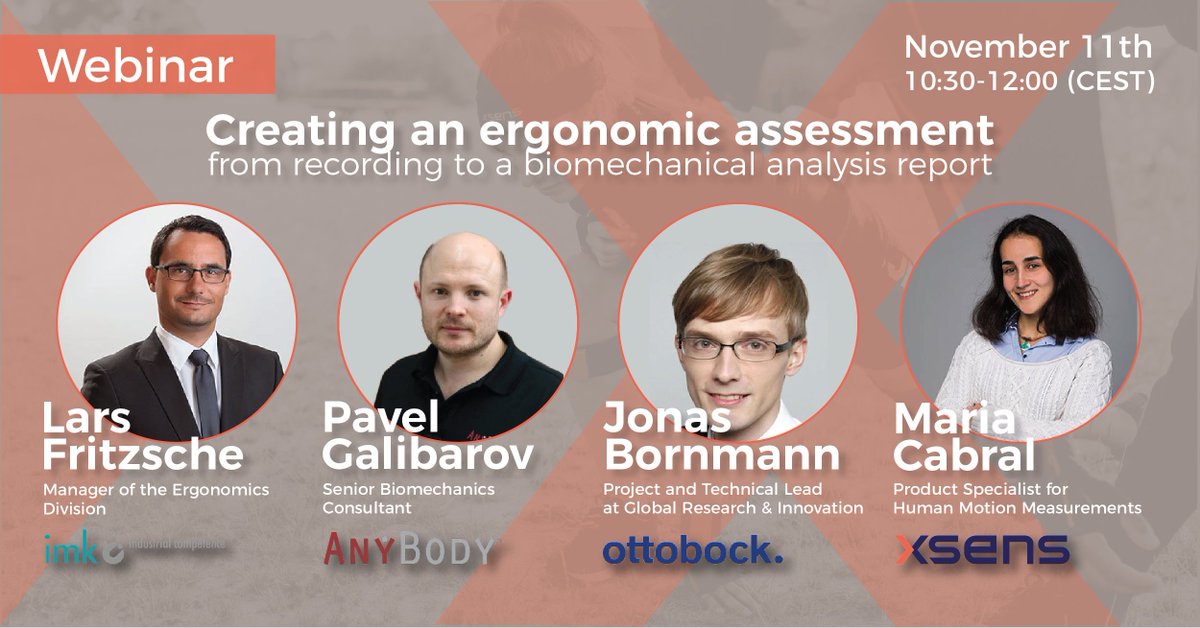 Jonas Bornmann (Project and Tech Lead at <a href="/ottobockHQ_de/">Ottobock</a>)
🔍At <a href="/AnDy_H2020/">AnDy - H2020 project</a> he is working on #biomechanical studies to proof the efficacy of industrial #exoskeletons in laboratory/field to decrease work related #musculoskeletal disorders. 

Join our webinar: bit.ly/3l5V76O