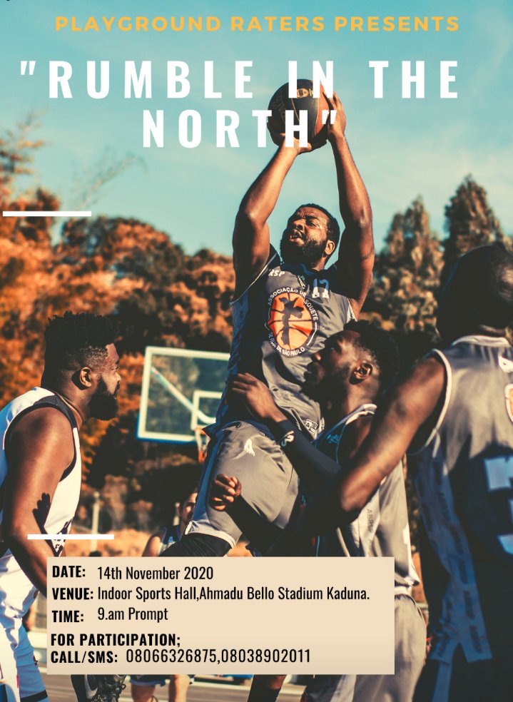 TheRealObaro's tweet photo. 13th-14th November 2020.
Indoor Sports Hall,Ahmadu Bello Stadium Kaduna.

This promises to be exciting. The anticipation is high already! 
Lets get ready to rumble....
@Flatoutwithkomo @IBCNig @ThatGuy_Ebi
#StayRated #PlaygroundLegends #ThisisWhyweplay #PGRaters https://t.co/CiAzYcxeaZ