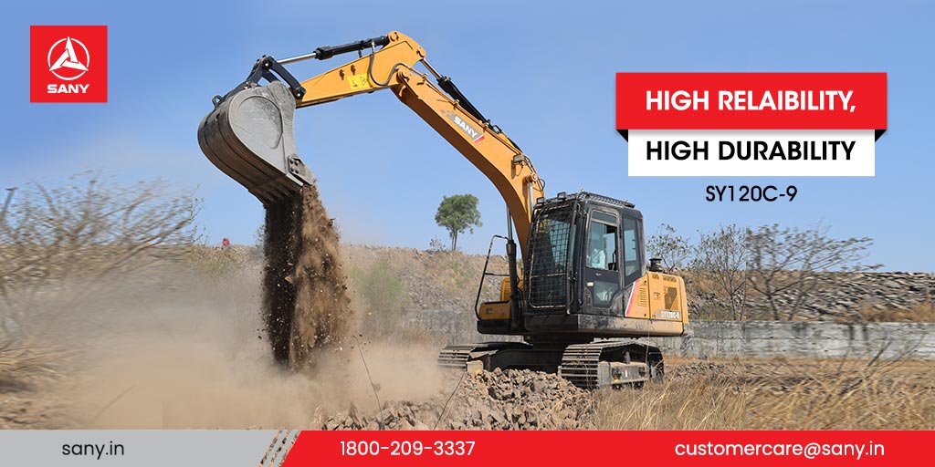 SanyIndia's tweet photo. Reinforced and strengthened structural components used on the SY120 ensures maximum durability. The Anti-wear plates added to buckets, extends its life up to 50% more when compared to our leading competitors. 

#Sany #SanyIndia #SmallExcavator #Relaibility #Durability https://t.co/N0Zz54WRTM