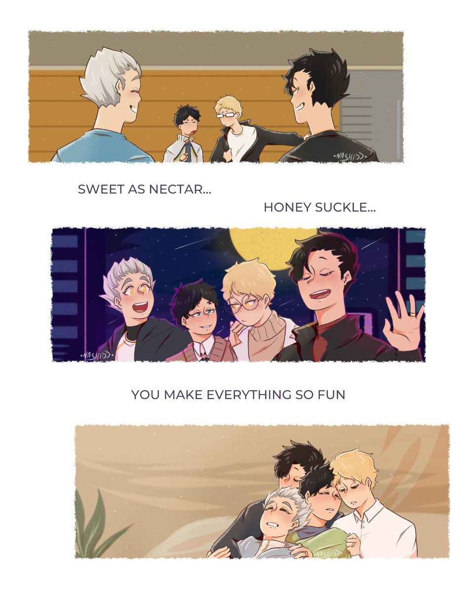 hqnashi's tweet photo. Sweet as nectar...
Honey suckle...
You make everything so fun...
๐๐ฆ๐ฆ๐ฑ๐ธ๐
#bkakkrtsk #BokuAka #kurotsukki #kurotsuki #bokuto #Akaashi #kuroo #tsukishima #haikyuufanart #Haikyuu #hq https://t.co/r4UuYHZvx6