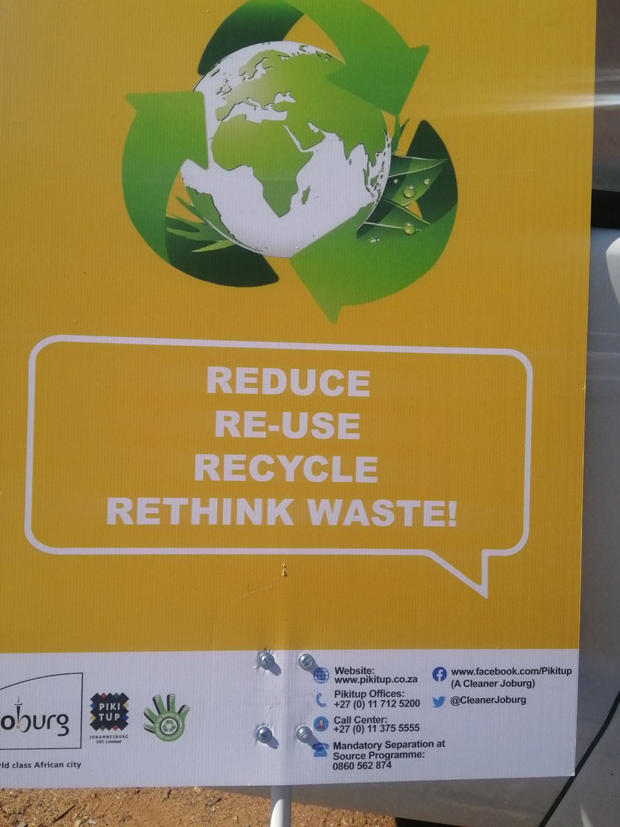 CleanerJoburg's tweet photo. The 4Rs of waste management is the key message at today's #KleenaJoburg Reloaded at Malvern. #WeServeJoburg, Stopillegaldumping, #KeepJoburgClean. @mphomoerane, @CityofJoburgZA, @CityPowerJhb. https://t.co/F35mVeTiL9
