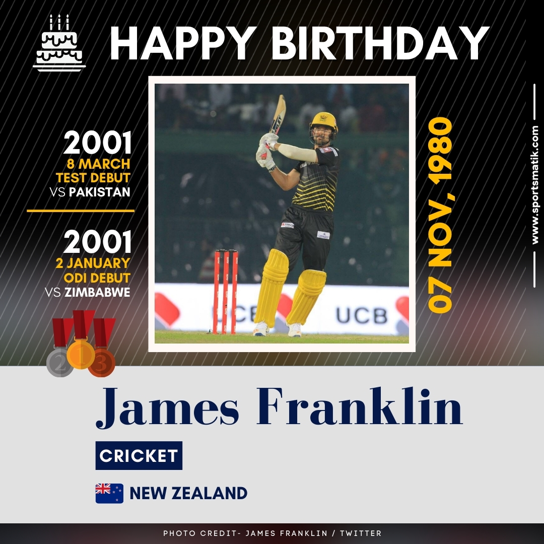 sportsmatik's tweet photo. #Sportsmatik wishes a very #HappyBirthday to the former New Zealand #cricketer James Franklin; who is one of only two New #Zealanders to ever take a hat-trick in Test cricket.
https://t.co/0DEwaXWYEW
#birthday #sports #cricket #infographic #starsports #newzealand #fanpage https://t.co/kxoG3djxQJ