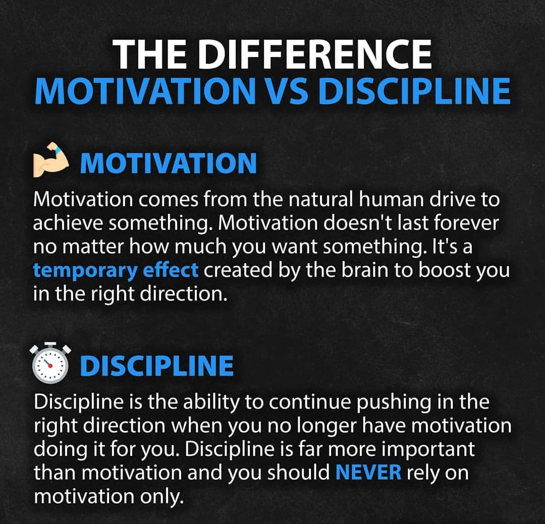 tomar03091995's tweet image. .⭕The difference between motivation and discipline.⭕
-
You need both. Motivation gets you started, discipline keeps you going.
-
Follow @yesclub2020  for more.

#RahulTomar #yesclub2020 #tomar03091995