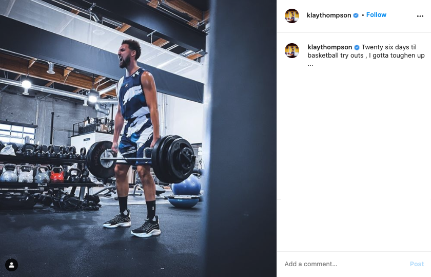 BleacherReport's tweet photo. .@KlayThompson training like he got something to prove 😤 https://t.co/XrQdV1ixK3