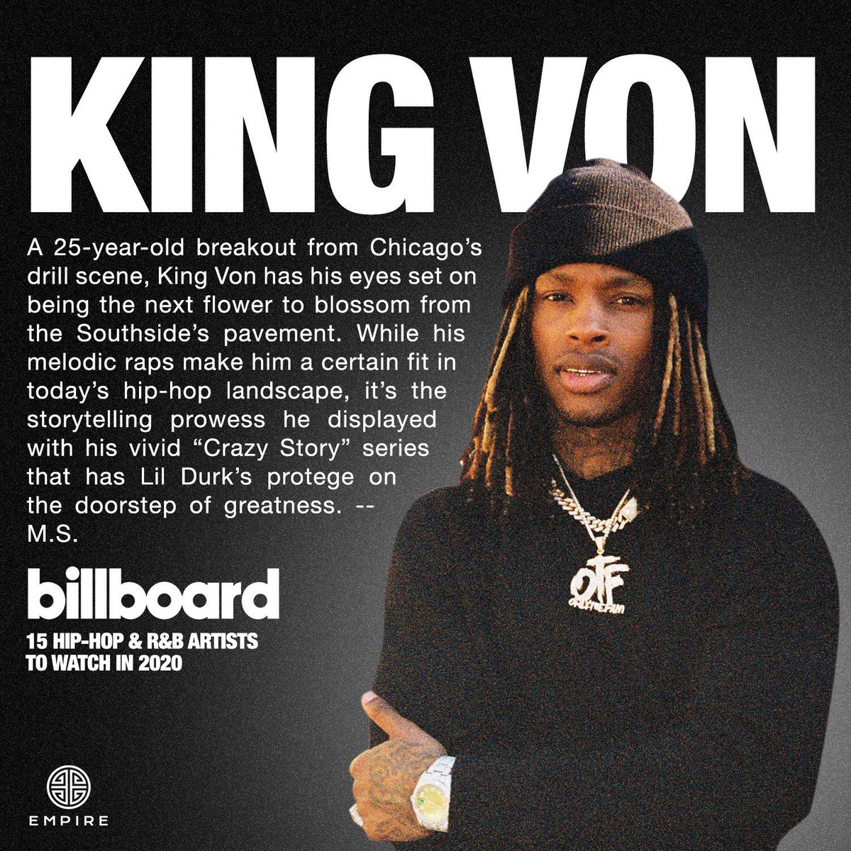 I ended up writing about Von on our Artists to Watch list for 2020 earlier this year.