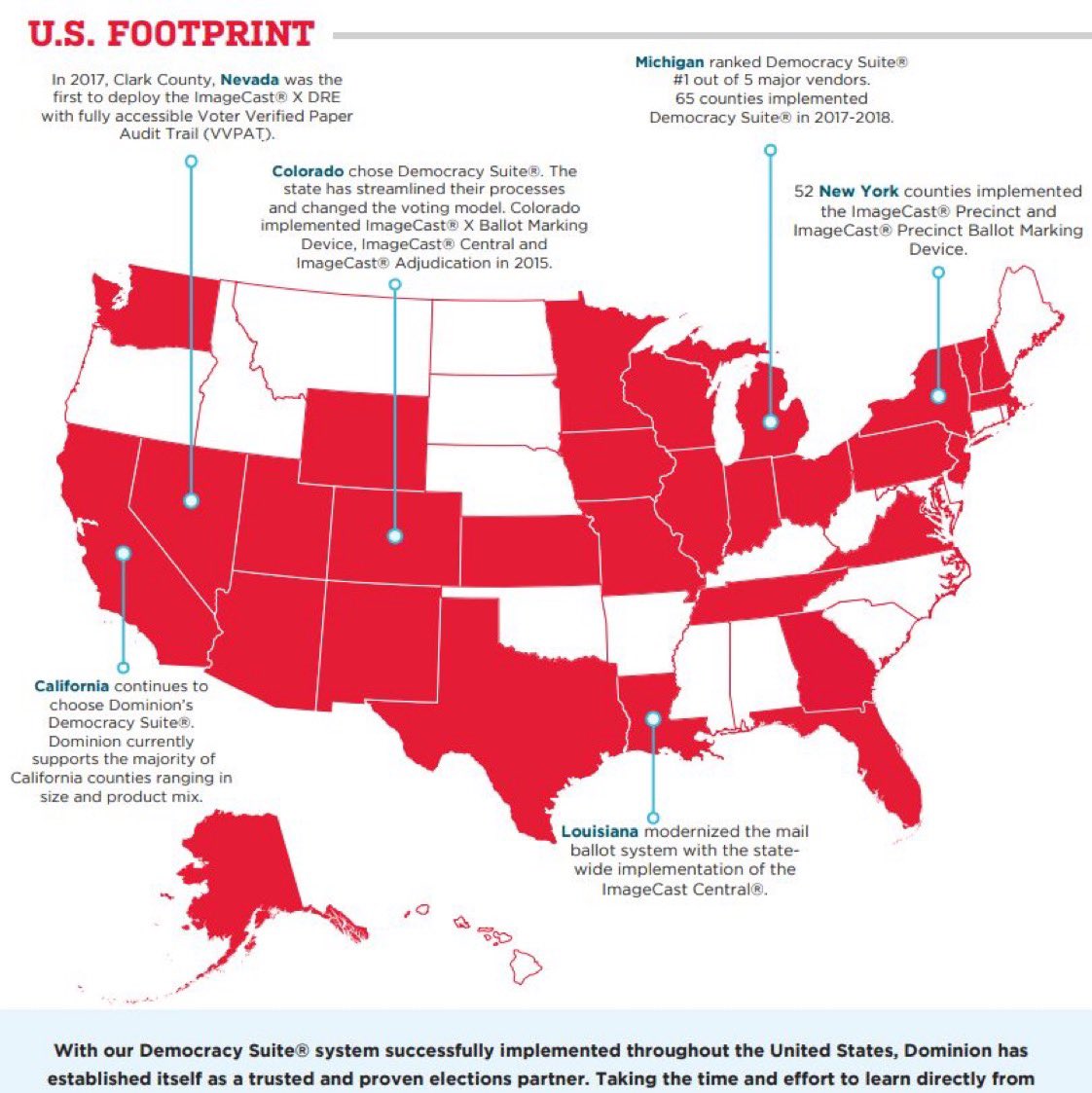 miliefsky's tweet photo. @AOECOIN The election software system in Michigan that switched 6,000 votes from Trump to Biden is called "Dominion."
It is used in 30 states including:
☑️Nevada
☑️Arizona
☑️Minnesota
☑️Michigan
☑️Wisconsin
☑️Georgia
☑️Pennsylvania
Every single major swing state. EVERY. SINGLE. ONE. https://t.co/0Rajdy8bE7