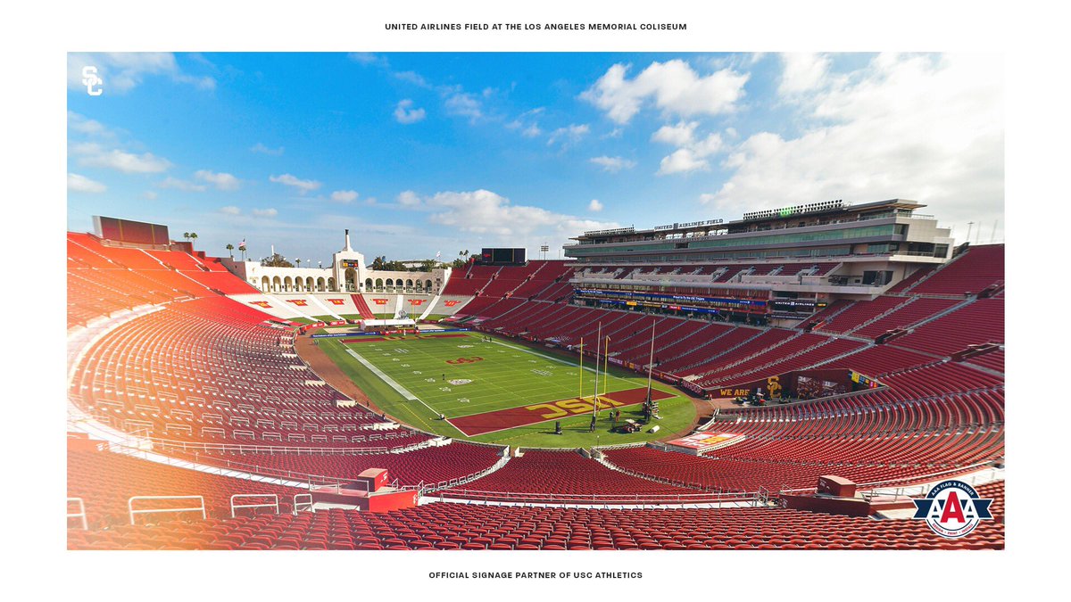 USC_Athletics's tweet photo. The Coliseum is game ready. #FightOn https://t.co/v0CdrCjwKf