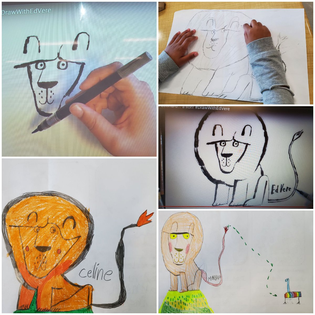 MrsHowards5s's tweet photo. We made lots of great connections with this book this week. Today we followed along as the author/ illustrator taught us how to draw the main character Leonard. I think we have some future illustrators among us! @ddwhdsb @HDSBLiteracy @HaltonDSB @ed_vere #DrawWithEdVere https://t.co/xCwjhQ3ivt