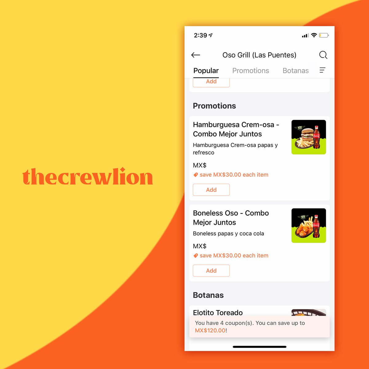 TheCrewLion's tweet photo. ¿Necesitas posicionar tu marca?🤔🔝Nosotros te ayudamos, Fotografía y diseño para tu negocio.✅

Edición digital para Food Apps 📲
Contáctanos👇🏻Envía inbox o Dm a @thecrewlion #work #design #now 
Email thecrewlion@gmail.com ✉️✅👇🏻#Marketing #socialmedia https://t.co/kWPGS9fqmM