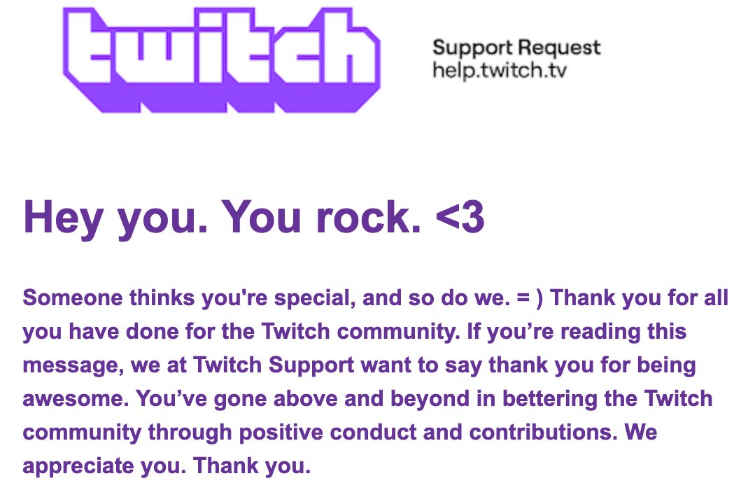 Wirrel42's tweet photo. I don't know how this came about, @TwitchSupport - but thank you and also whoever dobbed me in - that was very kind and unexpected 💜

#alreadyoneofus https://t.co/p9VovRKJM7