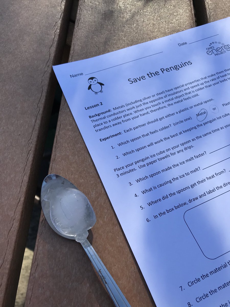 cjbrady4's tweet photo. What a great day to get outside for one of our thermal energy science experiments with supplies from Ohio Energy’s Save the Penguins! @ohioenergyproject #ALexcellence #innovation https://t.co/8H7J1iI2PN