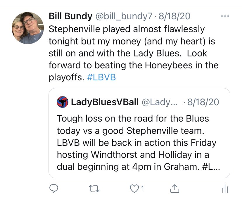 bill_bundy7's tweet photo. I predicted this great win, back on August 18. My heart will always be with the Lady Blues because the word quit is not in their vocabulary. Fantastic win tonight! GO LADY BLUES! #LBVB https://t.co/gYYwlOcG87