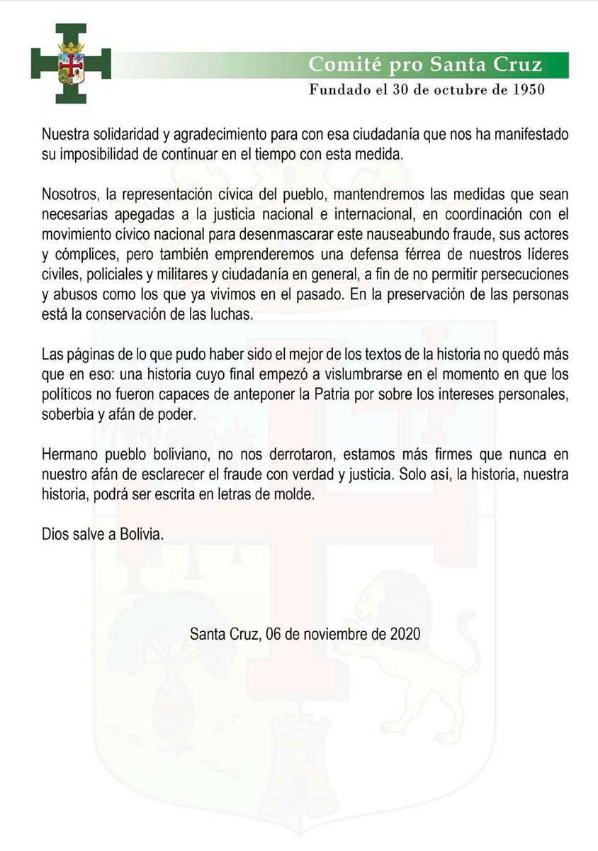 nadia_beller's tweet photo. Totalmente  cierto el mensaje del Presidente del Comité Cívico, Dr. Rómulo Calvo https://t.co/JBOw4FCqC9