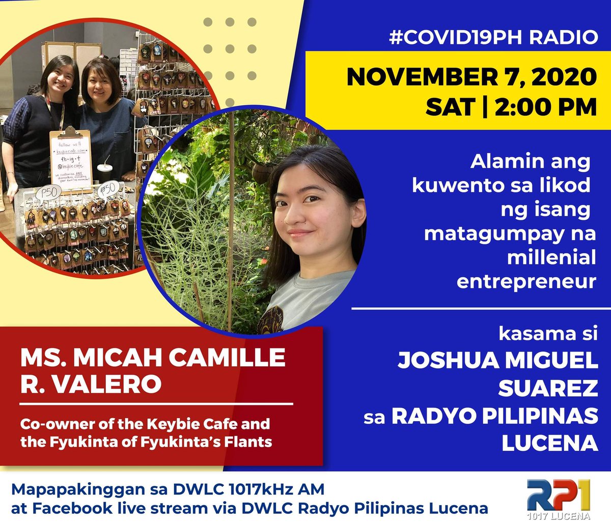 keybiecafe's tweet photo. Got time today at 2 PM? ☀️ 

I’m going to be live on DWLC 1017AM Radyo Pilipinas Lucena!! 📻👩🏻‍💻☕️ 

You can tune in via radio or watch on the FB page’s livestream ❤️ Hope you can come say hi! https://t.co/K60R2Yn062