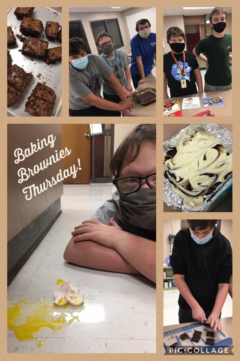 Yesterday, was a full day of brownies that were made by these handsome men. The 5th period boys made double chocolate brownies &amp; the MMS boys made cheesecake brownies! Both were delicious &amp; each student learned a kitchen techniques that will improve their kitchen skills!👍#Baking