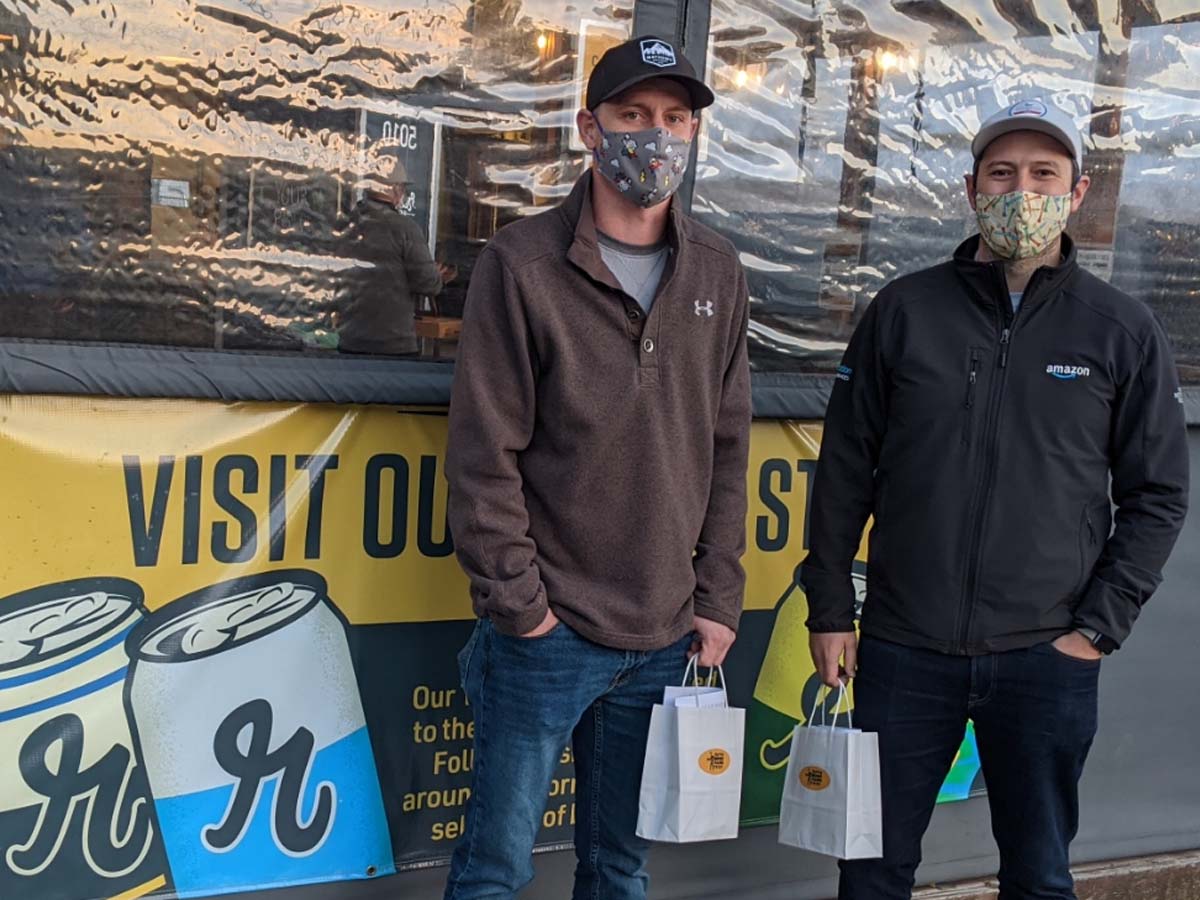 SantaNorthwest's tweet photo. One of the things I like about my tours is when someone like Justin moves to Seattle and his best friend Kyle from upstate New York comes out for a visit &amp; Justin decides that the most Seattle thing they could do together is go on a brewery tour. We meet at @Reubensbrews https://t.co/iLH6fEUjrA