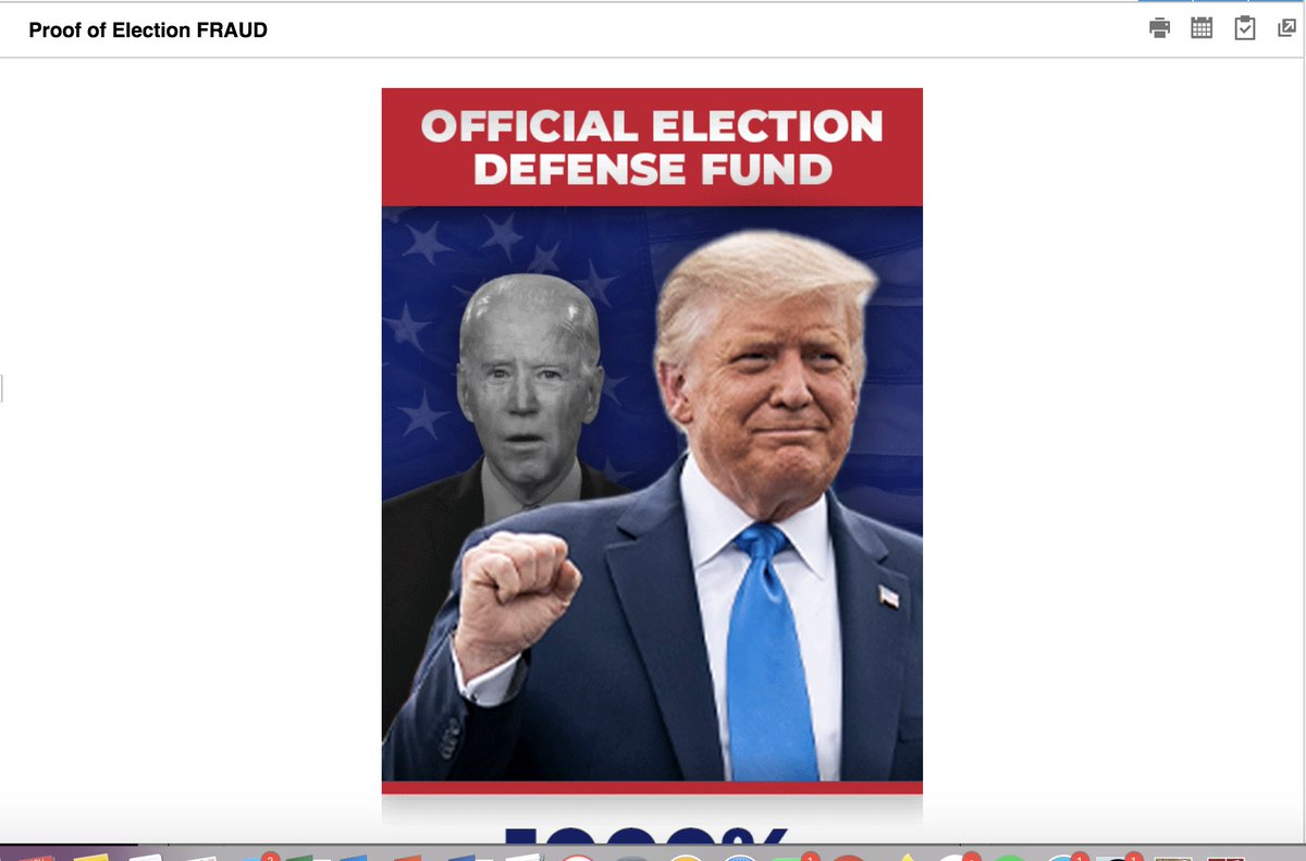 DavidCornDC's tweet image. The Trump campaign just sent out a fundraising email with the subject heading &quot;Proof of Election FRAUD.&quot;

Oh boy, I said to myself, here it is. Proof!

I clicked on the email. It contained only a fundraising button. No other content. No proof. Just grift.