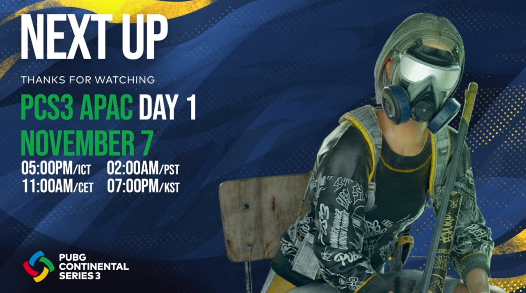 PUBGEsports's tweet photo. Not enough PUBG action for ya now that #PCS3 NA is done for the week? Here is the answer: 

🔥IT’S JUST GETTING STARTED!🔥

#PCS3 APAC Day 1 is up next

#PUBGEsports
Twitch: https://t.co/2crVimBXx2 
YouTube: https://t.co/5Pmkr989YG 
TikTok: https://t.co/Or24T2409j https://t.co/LaWQNt9UFP