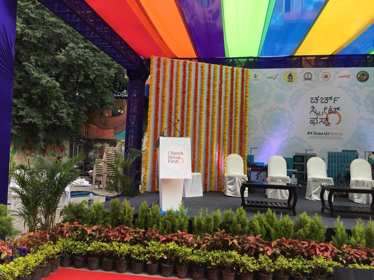 churchstfirst's tweet photo. The stage is set for Bengaluru's first pedestrianised street. ChurchStreetFirst. And hopefully, more to follow with its success. #NammaBengaluru #CleanAirStreet #ChurchStreetFirst https://t.co/ypyL8QBIZg