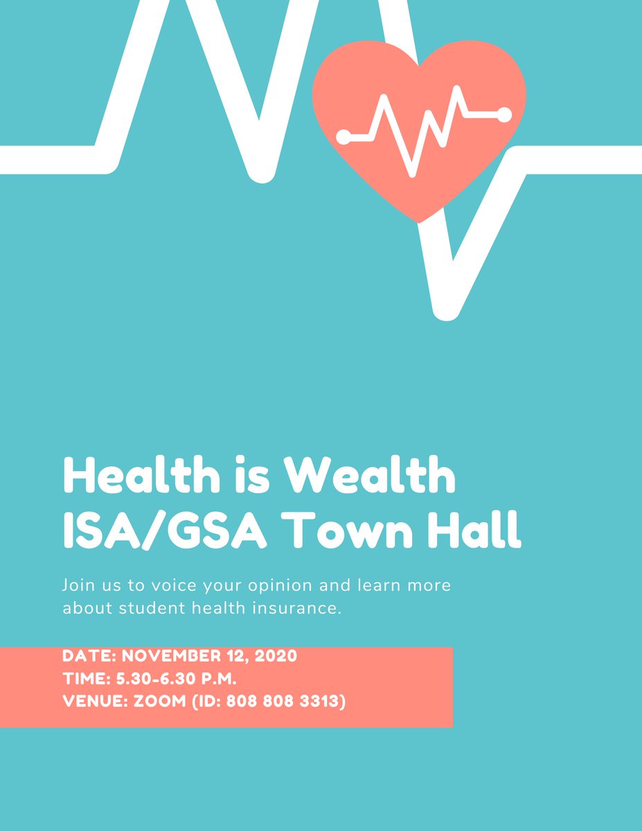 lsugsa's tweet image. Please join us on Zoom for the ISA/GSA Health Insurance Town Hall to voice your opinion and learn more about student health insurance.