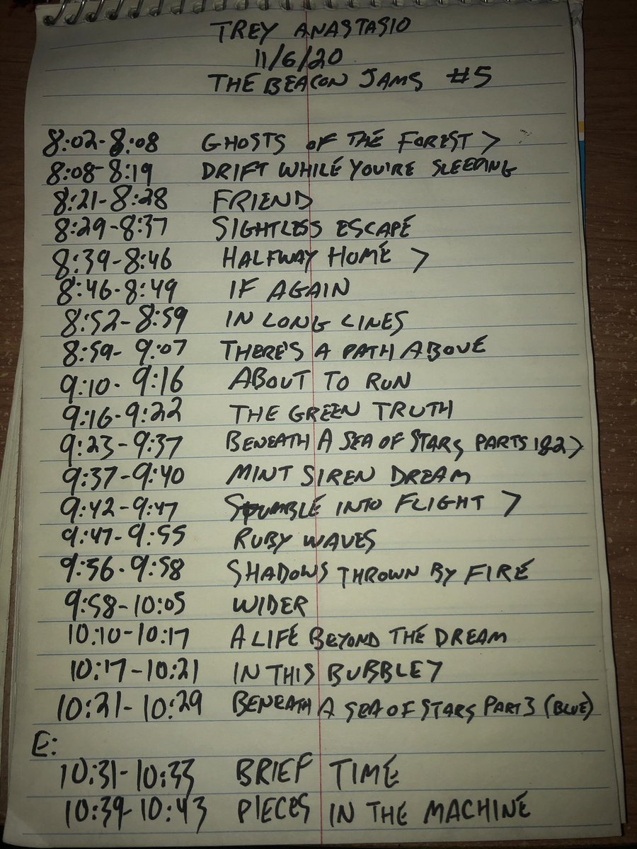 bizarchive's tweet photo. End night 5 (96 songs played during #thebeaconjams with no repeats) #ghostsoftheforest https://t.co/AQj1I4dD0f