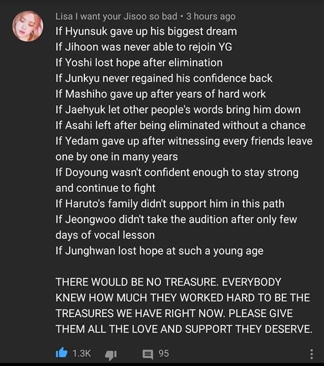 KkkMulti's tweet photo. Just saw this comment and it makes me so emotional😭💖
#TREASURE_MMM_DDAY #TREASURE #트레저 @treasuremembers https://t.co/2GH8s2ItPm