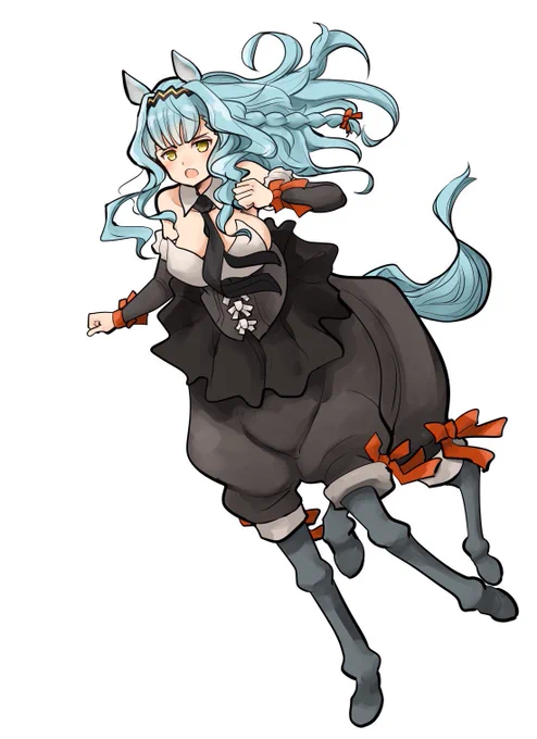 ウマ娘がいわゆるセントール型でなかったのは色々理由があると思うのですが、絵面が実際の競馬に似すぎるのと、逆に実際の人間から離れてしまうのと、あといつどこで発火炎上するか分からない世間の地雷原的風潮で余計な設定をつけたくなかったからのじゃないかなと。 