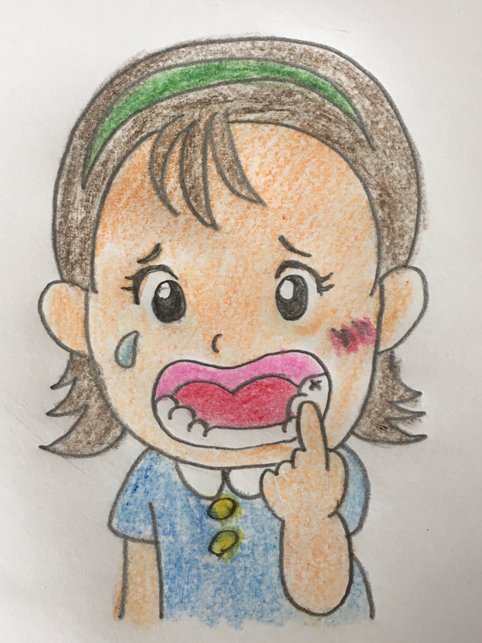 ノブユキ 歯が痛い 虫歯だー 歯医者イヤだよ 虫歯 女の子イラスト T Co Oyomnrn5v4 Twitter