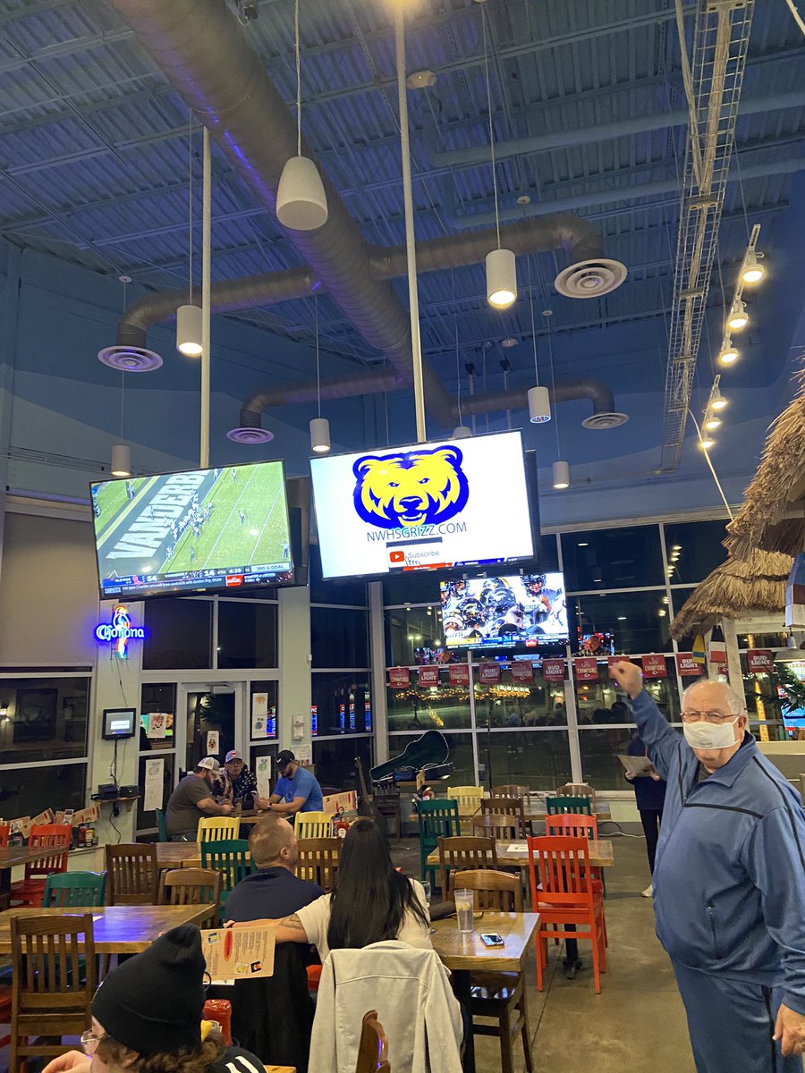 GoGrizz3's tweet photo. Thanks to our neighbors at Hurricanes Sports Bar for supporting the NWHS broadcasts! https://t.co/i6SdeM04mA