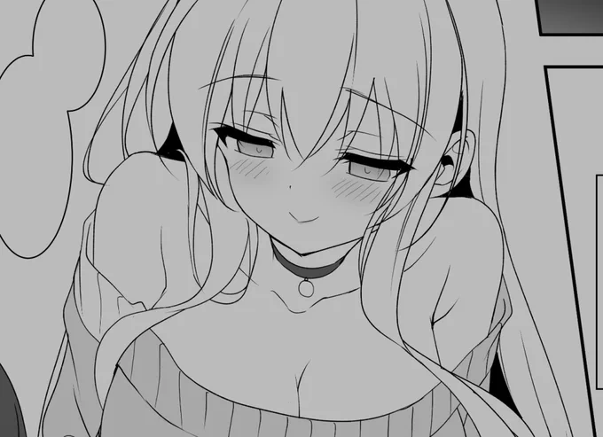 モノクロ作業中です☕️#漫画 #線画 #lineart 