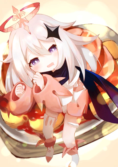 「ニンジンとお肉のハニーソテー!」#原神#パイモン 
