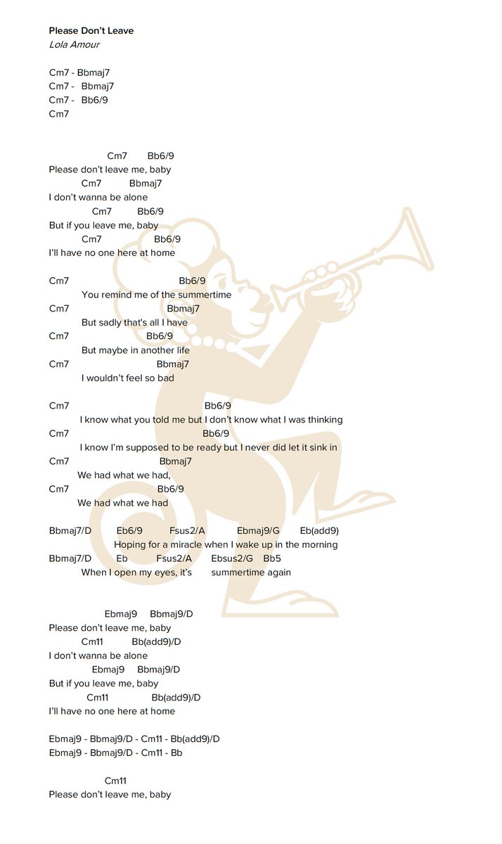 lolaamourmusic's tweet photo. Here are the lyrics and chords for our new song, “Please Don’t Leave.”

Anyone wanna try figure out how it’ll sound like? 😂 Post your covers and tag us! 😉 

Please Don’t Leave will be out on Thursday, November 12! #LolaAmourRevisited https://t.co/lOtWinsKSM