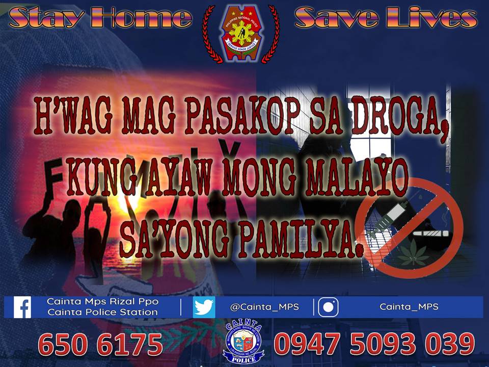 Cainta_MPS's tweet photo. Huwag kang magpasakop sa droga,kung ayaw mong mapalayo sa pamilya mo.
#PNPPATROLPIan2030
#INSTITUTIONALIZED
#TeamPNP
#WeServeAndProtect
#PNPKakampiMo
#TeamCALABARZON
#PNP4A
#TatakManongEnteng https://t.co/DmaNfezEqG