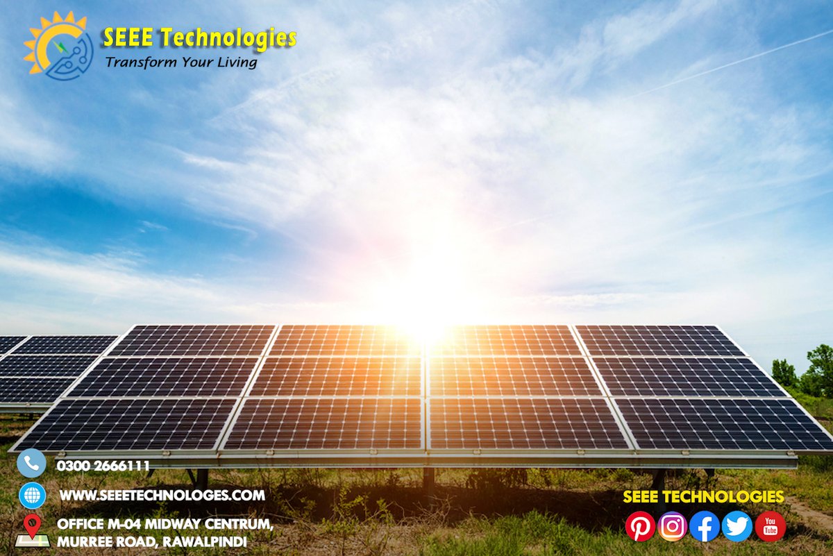 SEEETechnologi1's tweet photo. "Going Solar is a far better choice with SEEE Technologies"
Worth nature and transform your Home Electrical Appliances into Solar Energy and behave vital influence in sparing the nature and Help Pakistan become more Energy Independent!
#seeetechnologies #solarenergy #savenature https://t.co/azSJfEbzdP