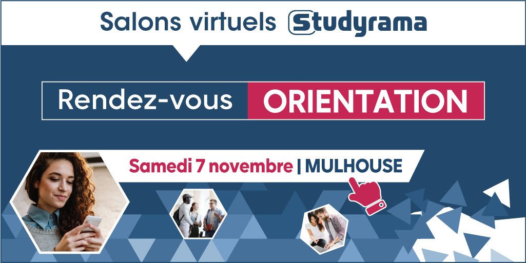 Lycéens et étudiants de Mulhouse, Aix et Toulouse aujourd'hui 3 salons virtuels <a href="/studyrama/">Studyrama</a>  pour échanger avec les grandes écoles et les prépas de 10h a 17h. Plus de 25 e-conférences sont organisées en partenariat avec les grandes écoles et les prépas