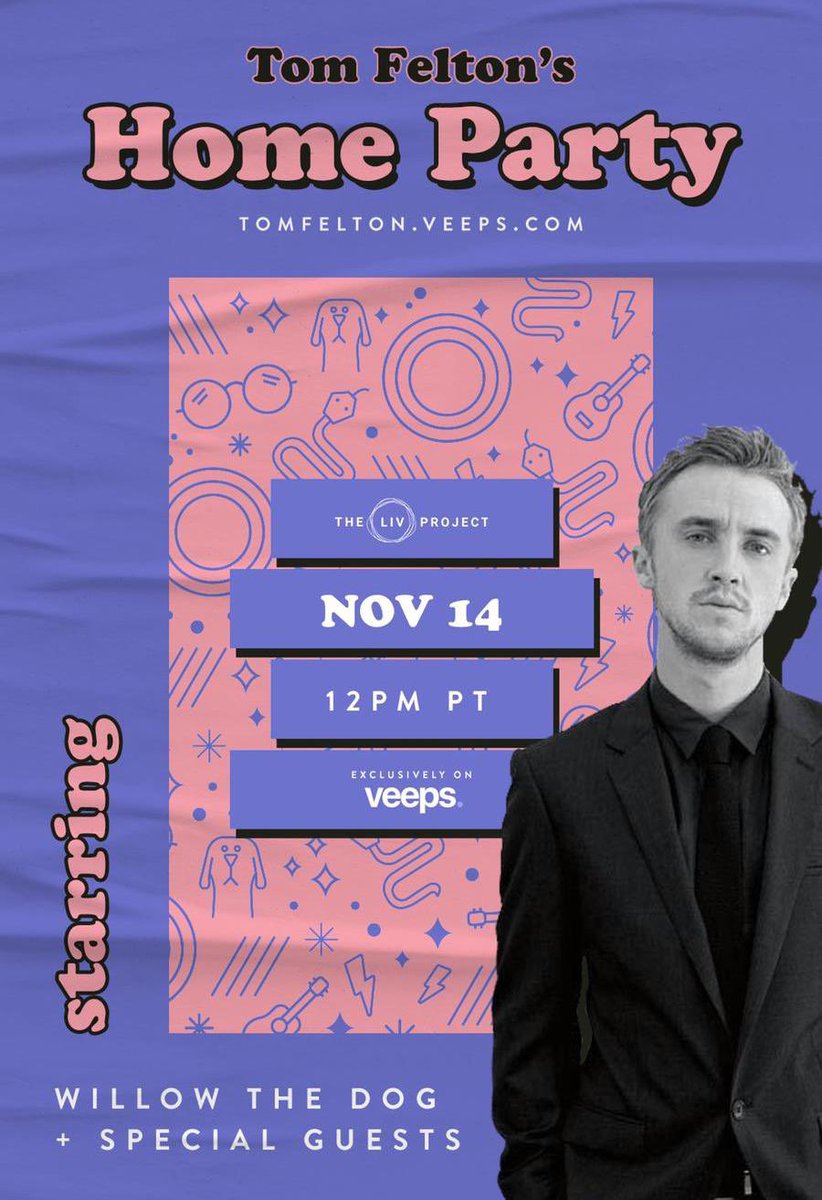 Would you like to win one of FIVE tickets to <a href="/TomFelton/">Tom Felton</a>’s Home Party on <a href="/Veeps/">Veeps</a>?

RT this (be sure it’s public!) and tell us which cast member(s) you think will join Tom at the event.

1 RT = 1 Entry
All ages/locations welcome

Winners will be randomly selected on Sunday and DM’d.