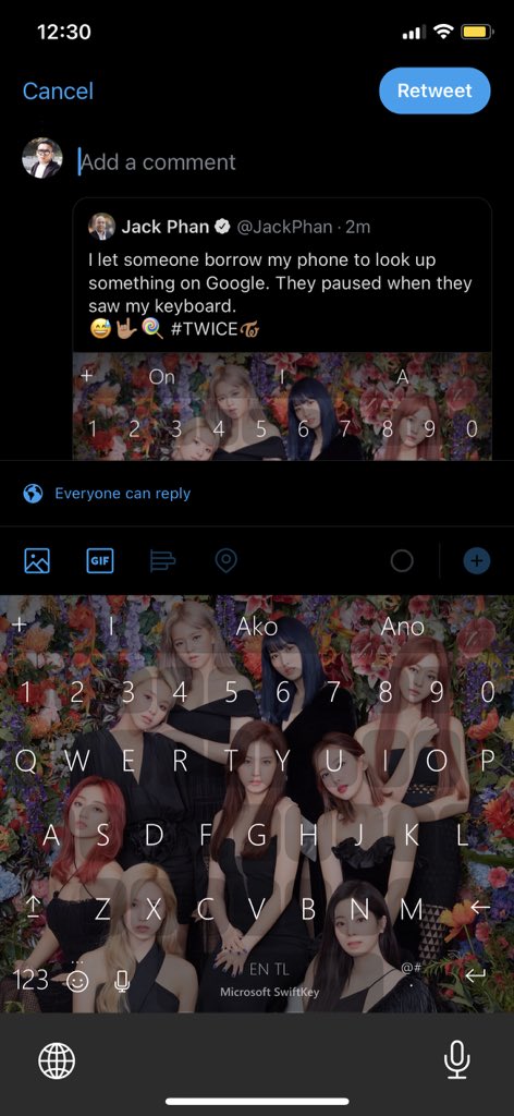 HaagenDars's tweet photo. #OnceUncle @JackPhan has the same keyboard as mine. Absolutely perfect!

#MAMAVOTE #TWICE https://t.co/Sfz3cNuLL1