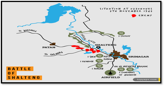 (1/n)Battle of  #Shalateng, 7 Nov 1947- Saga of Valour of  #IndianArmy. The decisive victory of 1947 against  #Pakistani intruders, which resulted in complete rout & annihilation of raiders and completely removed the threat of enemy to  #Kashmir - A Thread. #adgpi #PIB_India