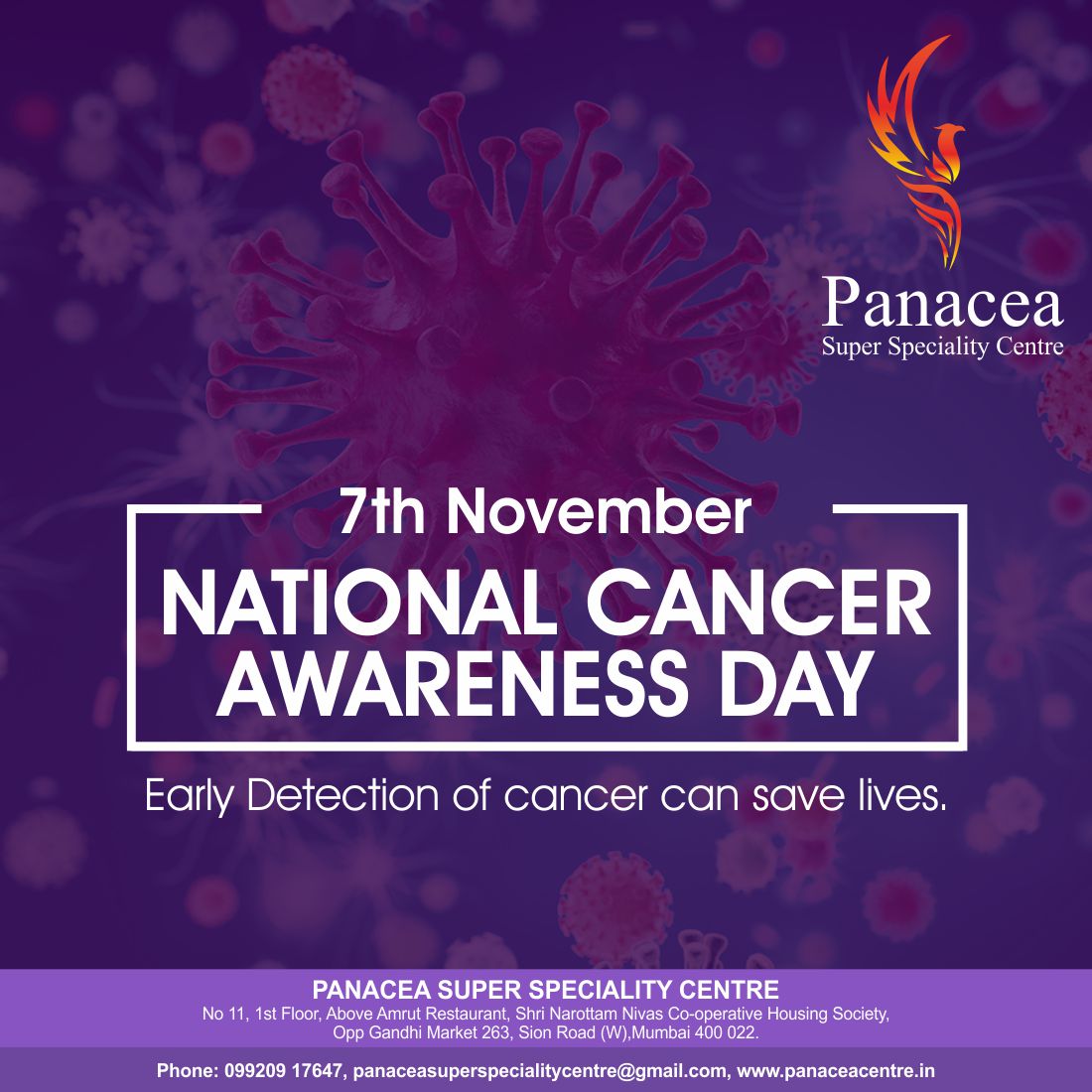 Panacea92358868's tweet photo. National Cancer Awareness Day, 7th November.
Early Detection of cancer can save lives.
#NationalCancerAwarenessDay #CancerAwareness #Cancer
#Orthopedic #Endocrinologist #Diabetologist #Dentist #Prosthodonticsin #Mumbai
https://t.co/CrEh1WfEUG https://t.co/cppcq7nr8t